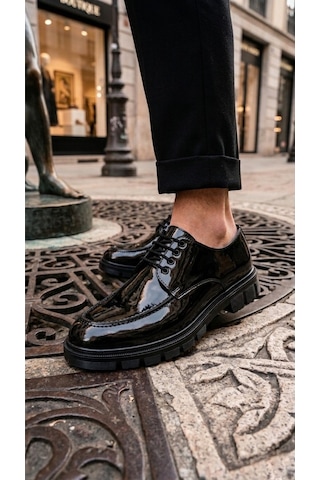 Dmr Elegance Ba0237 Bağcıklı Rugan Klasik Yüksek Taban Casual Erkek Ayakkabı Rekli
