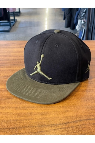 Air Jordan Siyah Haki Hiphop Snapback Rapper Basket Cap Şapka Siyah - Haki