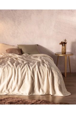 Madame Coco Clementine Vizon Emboss Çift Kişilik Battaniye - Ekru Bat0000000021çift Kişilik-ekru Vizon