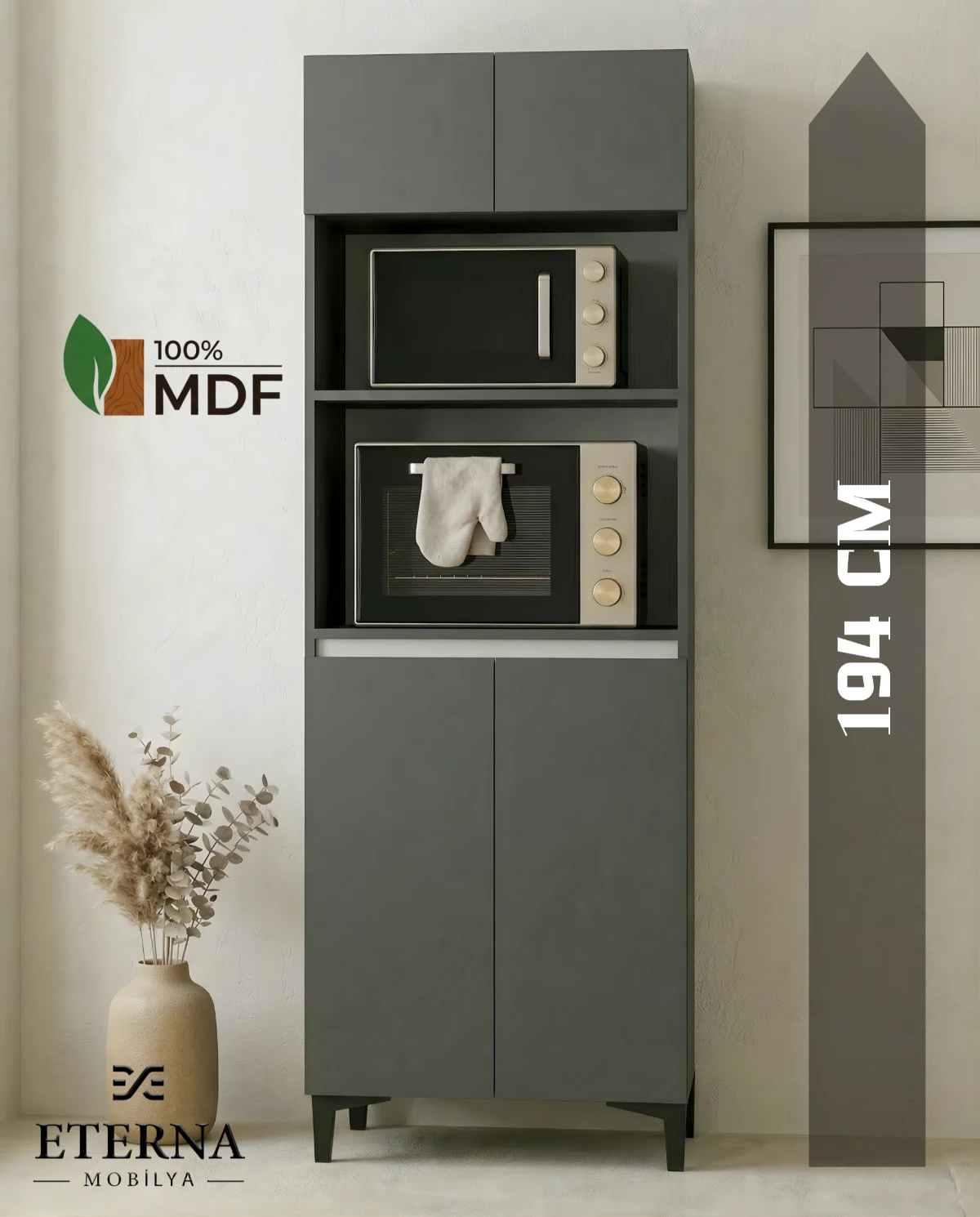 Fırın Dolabı Mikrodalga Fırın Dolabı Mutfak Dolabı Kiler Dolabı Erzak Dolabı Antrasit