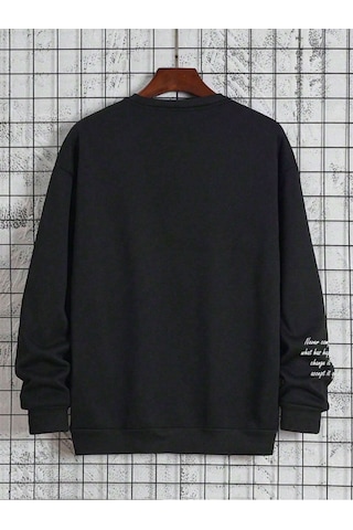 Startmore Siyah Unisex Kadın/erkek Never Renkli Oversize Bisiklet Yaka Pamuklu