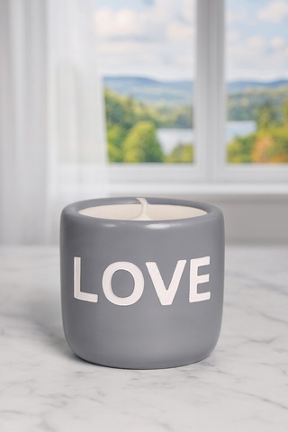 Dekoratif Kokulu Mum Love Gri Love