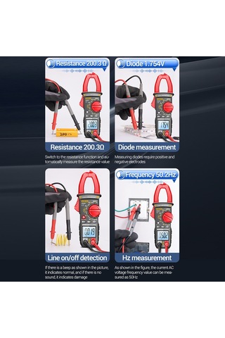 Hallow Aneng Pn201 Ses Ölçer Multimetre Dc / Ac Akım Gerilim Test Cihazı