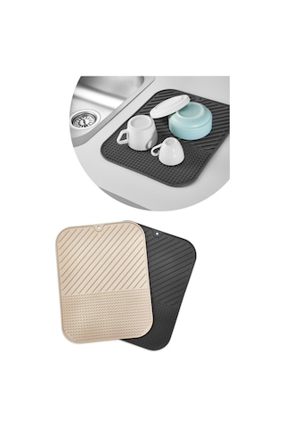 Zmc Bilişim Silikon Kaydırmaz Mutfak İçin Bulaşık Matı, Çok Amaçlı Kurutmalık 36x28cm Çok Renkli