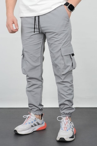 Edwoxmen Erkek Slim Fit Cepli Beli Ve Paçası Lastikli İnce Spor Pantolon Gri Edw071-gri Gri