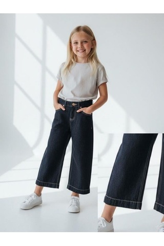 Zekids Kız Çocuk Modern Straight Fit Denim Pantolon-16768 Çok Renkli