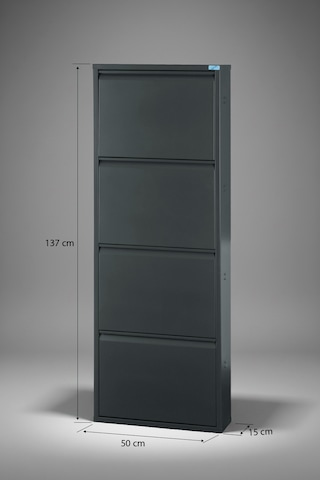 Metal Ayakkabılık 4 Lü Antrasit Ral 7016 Antrasit