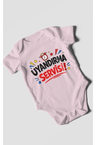 Morivokids Uyandırma Servisi Kısa Kollu Bebek Body %100 Pamuk Bebe Pembe