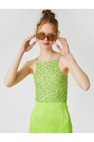 Koton Halter Yaka Atlet Yeşil Desenli 2sal30229ık Yeşil