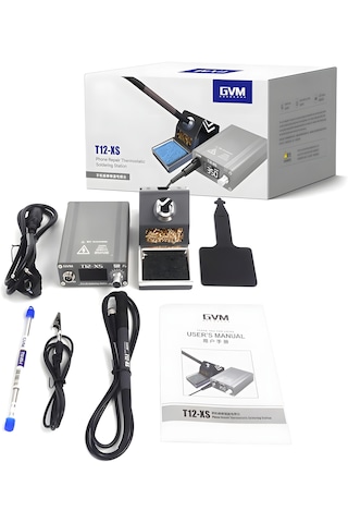 Gvm T12-xs Akıllı Dijital Havya İstasyonu 72w Lcd Ekranlı Profesyonel Lehimleme Seti