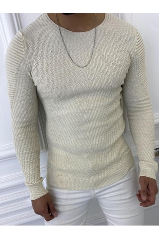 Elku Moda Elkumoda Kazak Slim Fit Triko Dar Kesim Kazak-1887