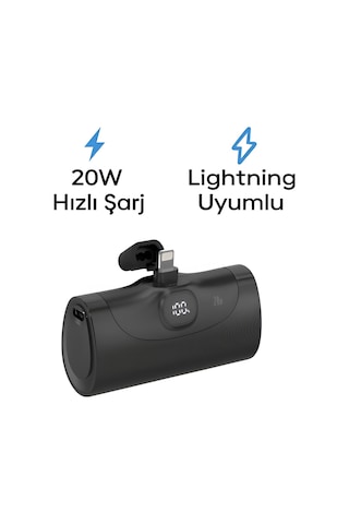 Çelikwork FP8 5000 mAh Lightning Apple Uyumlu iPhone 20 W Ultra Taşınabilir Hızlı Şarj Powerbank