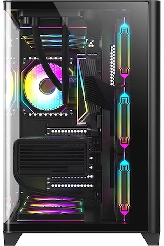 Dragos Ocean Curved Pro 750W 80+ Temperli Cam Atx Mid Tower Oyuncu Bilgisayar Kasası Siyah