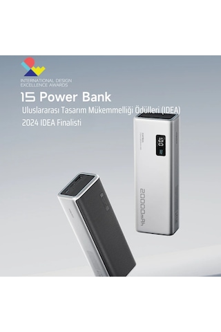 Cuktech 15 Powerbank 20000 Mah 150 W Pd3.1 Süper Hızlı Şarj 3 P Gri