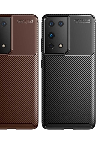 Samsung Uyumlu Galaxy S21 Ultra Kilif Karbon Silikon Case 389460052