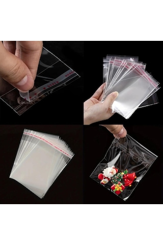 1000 Adet 8x12 Kendinden Yapışkanlı Açılıp Kapanabilir Şeker Kurabiye Şeffaf Plastik Poşet Torba