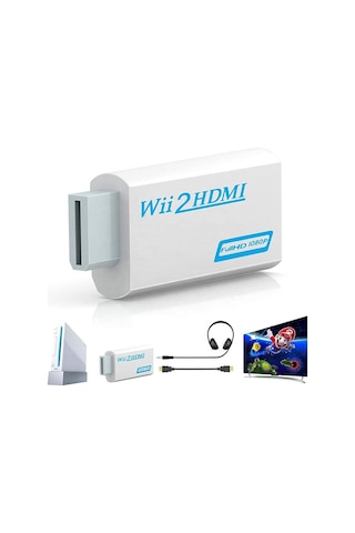 Wii Hdmi Adaptör Dönüştürücü Hd 1080p Uyumlu Çevirici
