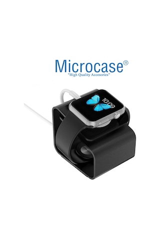 Apple Uyumlu Watch Seri 5 40 Mm Için Alüminyum Şarj Standı - Siyah