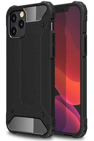 Noktaks - Apple Uyumlu iPhone 12 Pro Max - Kılıf Çift Katman Zırh Tank Crash Military Kapak - Siyah