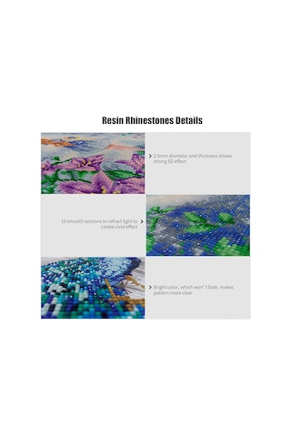 Monyee 25x25cm Ev Dekoru Için Fantezi Kelebek Desenli El Yapımı Elmas Tablo Seti - Kanvas Ve Reçine Elmaslar Diğer