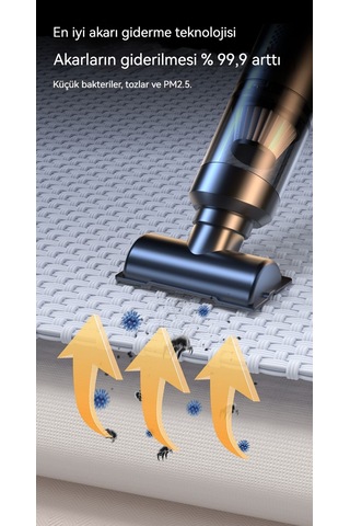 Kablosuz Şarjlı Araç Süpürgesi-beyaz