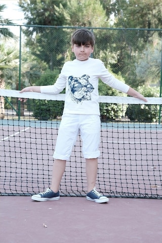 Uzun Kol Pamuk Tişört Beyaz Punky Animals 2022-B-0004