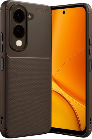 Vivo Y29s Auto Focus Karbon Kapak - Kahverengi