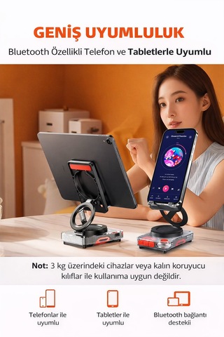 Masaüstü Telefon Standı Özellikli Bluetooth Hoparlör Yüksek Ses Kalitesi