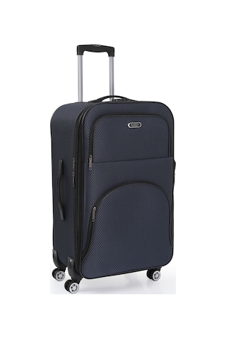 Oleets 8 Tekerli Su Geçirmez Kumaş Büyük Boy Valiz Lacivert