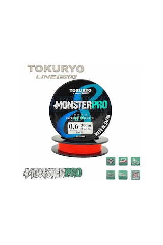 Tokuryo Lıne Lab Monsterpro X8 0.6pe 0.07mm 12ıb 5.5kg Red 300mt