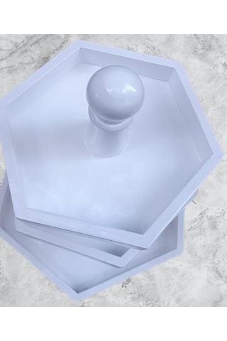 Hobi Adn Dekoratif Sunumluk Kuruyemişlik Ahşap Mdf Parlak Beyaz Model El Yapım
