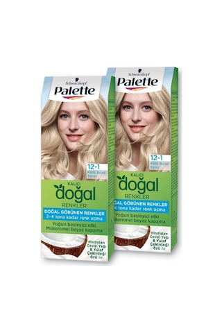 Palette Kalıcı Doğal Renkler 12 - 1 Küllü Buzul Sarısı X 2 Adet