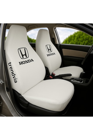 Honda Uyumlu Beyaz Renk Penye Kumaş Oto Koltuk Kılıfı Takımı Ön Ve Arka Servis Kılıfı Seti