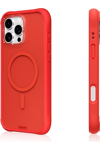 İphone 16 Pro Max Uyumlu Kılıf M-safe Şarj Özellikli Youngkit Macaroon Serisi Kapak Kırmızı Kırmızı