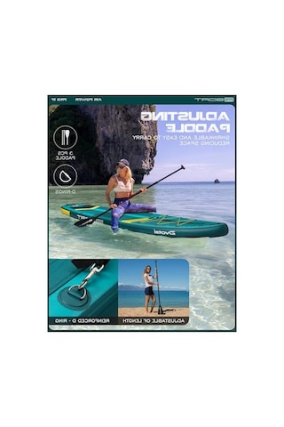 335x86x15 Cm Boyutlarında Şişme Sup Board, Geniş Ve Dengeli Tasarım