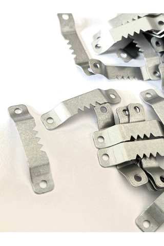 Mini Tırtırlı Timsah Tablo Ve Çerçeve Askısı 5 Adet Askıve Vidaları Tablo Askı Çerçeve Duvara Montaj Gri