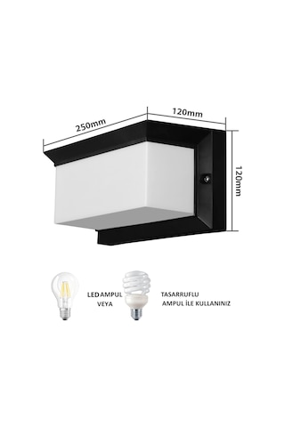 Bahçe Aydınlatması Led Işık Zita Ultra Şapkalı Bahçe Duvar Aplik 5 CM E27 Duylu Diğer
