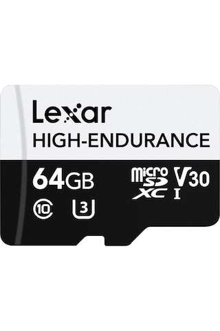 Lexar High Endurance 64 GB Micro SD 100 MB V30 4K Hafıza Kartı