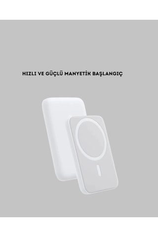 Manyetik Kablosuz Powerbank İphone 12/13/14/15 Uyumlu, Hızlı Şarjlı, Ultra Hafif