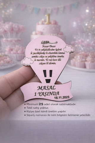 Doğum Günü Nişan Söz Sünnet Düğün İçin Magnet No 26 Renkli