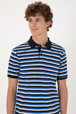 U.S. Polo Assn. Erkek Regular Fit Lacivert Polo Yaka Çizgili Tişört 50306794-VR033