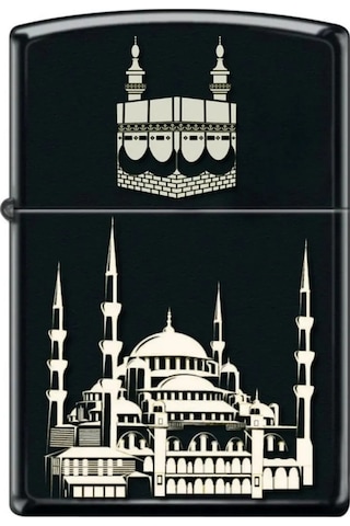 Ayasofya Cami Kabe Lazer Silinmez Resimli Benzinli Hediyelik Siyah Çakmak Siyah