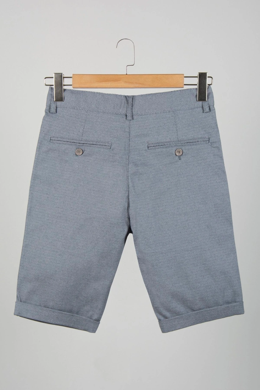 Veaven Erkek Gri Slim Fit Keten Şort Vavn9y-2200196-4 Gri