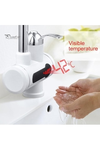 Maoyaya Jms 220v 3000w Sıcak Soğuk Su Musluğu - Anlık Isıtıcılı Banyo Mutfak Gümüş