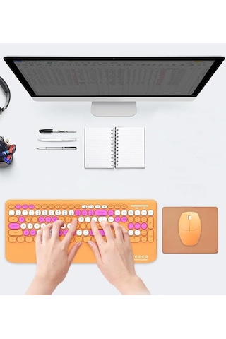 Geezer Kablosuz Klavye Mouse Set 106 Tuşlu İngilizce Q Notebook Laptop Uyumlu Ev Ve Ofis İçin Bilek Diğer