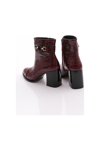 Dgn 951 Kadin Topuklu Bot Bordo Kroko