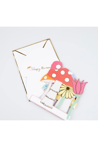 Meri Meri - Mushroom Concertina Card - Mantar Tebrik Kartı