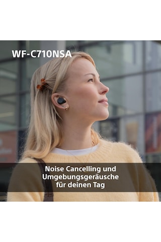 Sony Wf-c710nsa Gerçekten Kablosuz Gürültü Önleyici Kulaklıklar, Hafif Kulaklıklar, Dokunmatik Kontroller, Çok Noktalı Bağlantı, Ipx4, 40 Hr'ye Kadar Pil, Hızlı Şarj, İos Ve Android - Siyah