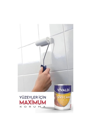 Fayans Boyası Seti Sıvı Cam Ve Uygulama Seti Tezgah,mermer,banyo,mutfak Boyama Seti Siyah 1 Lt 1 L