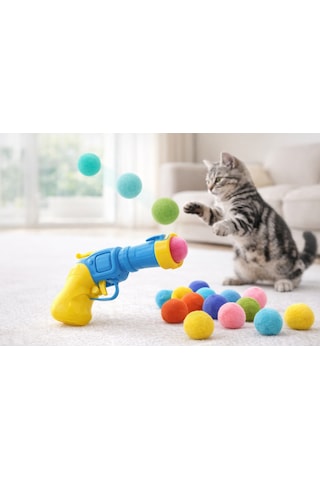 Runaway Peluş Top Atan İnteraktif Kedi Oyuncağı